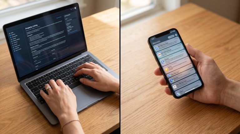 A visual comparison of creating a private listing versus receiving direct dealer offers on a phone